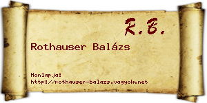 Rothauser Balázs névjegykártya